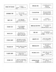 English Worksheet: Phrasal verbs domino