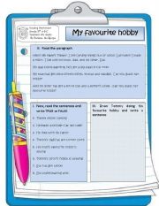 English Worksheet: Easy Reading about hobbies