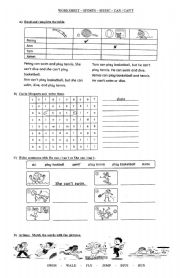 English Worksheet: Sports and music