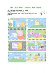 English Worksheet: Peppa Pig: Mr Potato Comes to Town