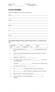 English Worksheet: mixed grammar