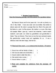 English worksheet: question bank