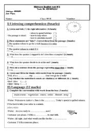   9 th year Mid-term English test N3                                                   