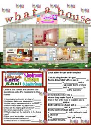 English Worksheet: what a house
