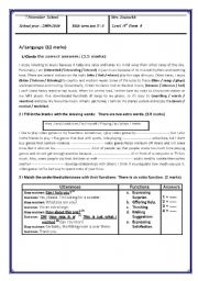 English Worksheet: Mid term test N3