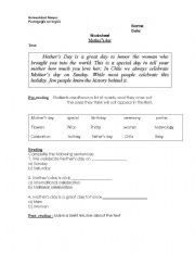 English worksheet: Celebrations!