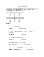 English Worksheet: possessive adjectives