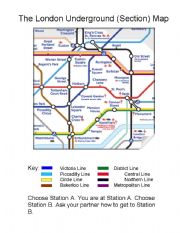 London Underground Pairwork Activity