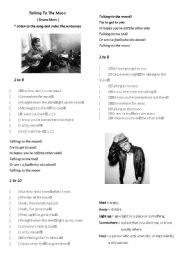 English Worksheet: Talking to the moon - Bruno Mars