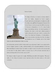 English Worksheet: Wonder of the World 9 ( Statue of Liberty)