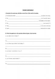 English Worksheet: present continuous