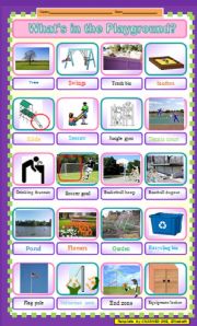 English Worksheet: School yard places and objects for a treasure hunt outdoors - a great party game or reward for the studentshard work