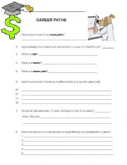 English worksheet: Career Paths