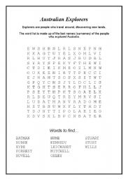 English Worksheet: Australian Explorers