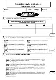 English Worksheet: Exam for students of tourism industry*** 6 pages***3 parts- grammar, vocabulary and reading