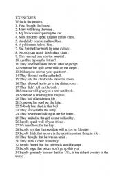 English Worksheet: passives