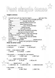 English Worksheet: Past simple revision