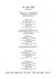 English Worksheet: Its my life, by Bon Jovi