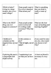 English Worksheet: subjects for discussion