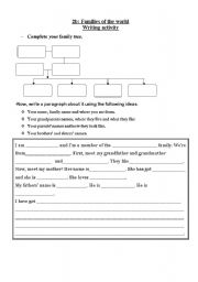 English Worksheet: family tree