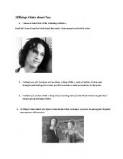 English Worksheet: 10 Things I Hate about You