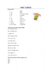 English Worksheet: PAST SIMPLE 2 PAGES WITH 7 ACTIVITIES