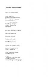English Worksheet: nothing really matters by madonna