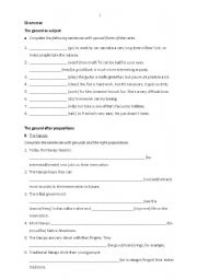 English Worksheet: the gerund