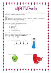 English Worksheet: adjectives order