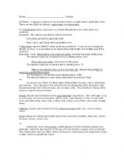 English Worksheet: Clauses