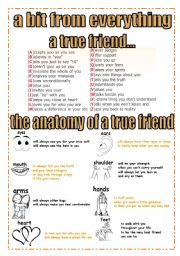 English Worksheet: a true friend should .......