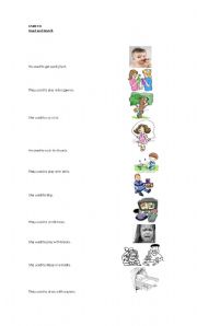 English worksheet: used to - matching activity