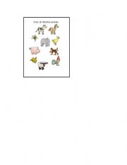 English Worksheet: Find out the Farm Animals