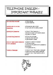 English Worksheet: TELEPHONE ENGLISH