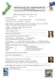 English Worksheet: New Zealand and Maori culture