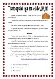 English Worksheet: TITANIC CAPTAINS CIGAR BOX 