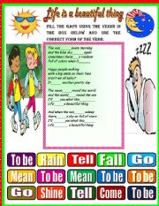 English Worksheet: Song-activity-life is a beautiful thing