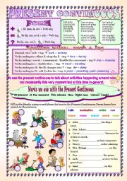 English Worksheet: PRESENT CONTINUOUS