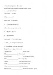 English Worksheet: PRESENT SIMPLE ACITIVITIES