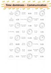 English Worksheet: TIME DOMINOES