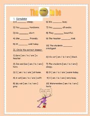 English Worksheet: the verb to be