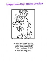 English Worksheet: Independence Day Following Directions