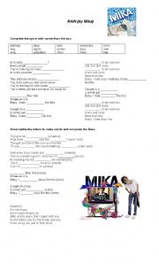 English Worksheet: Rain by Mika - song