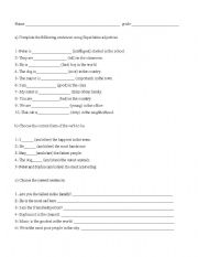 English worksheet: verb to be gide