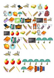 Food and Classroom items counting worksheet