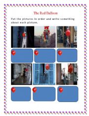 English Worksheet: The red Balloon order and write