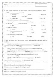 English Worksheet: END OF COURSE TEST - A2+ / B1