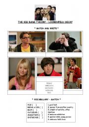 English Worksheet: Big Bang Theory Episode 10 Season 1 Activity