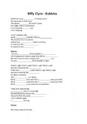 English worksheet: Biffy Clyro - Bubbles