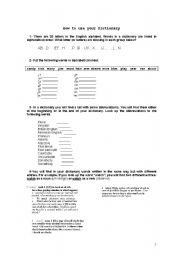 English worksheet: Dictionary Skills